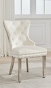 Nailhead Tufted Dining Chair (Creme Velvet)