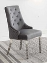 Nailhead Tufted Dining Chair (Grey Velvet)