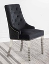 Nailhead Tufted Dining Chair (Black Velvet)