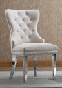 Nailhead Tufted Dining Chair (Creme Velvet)