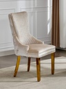 Nailhead Tufted Dining Chair (Creme Velvet)
