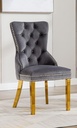 Nailhead Tufted Dining Chair (Grey Velvet)