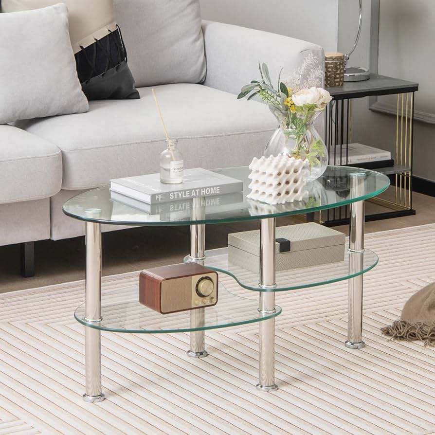 [IF-2014] Clear Top Glass Coffee Table