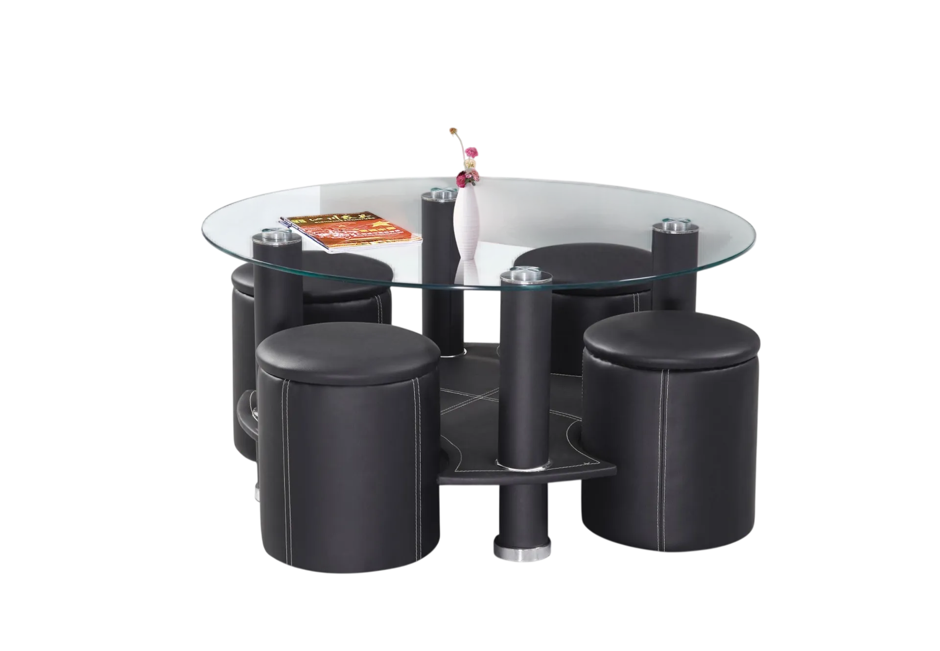 Coffee Table Set with 4 Stools 3