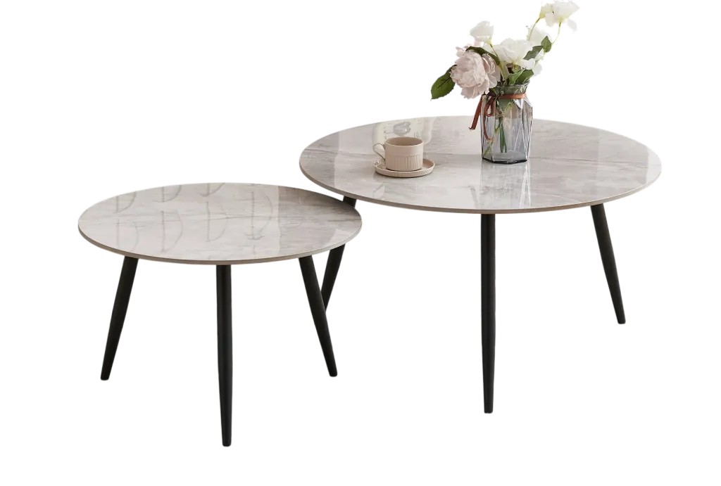 [IF-2211] Armani Grey Sintered Stone Marble Top Coffee Table