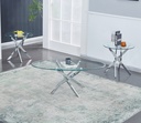 Glass Top Chrome Base Coffee Table Set