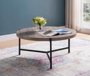Grey Wood-Look Round Coffee Table