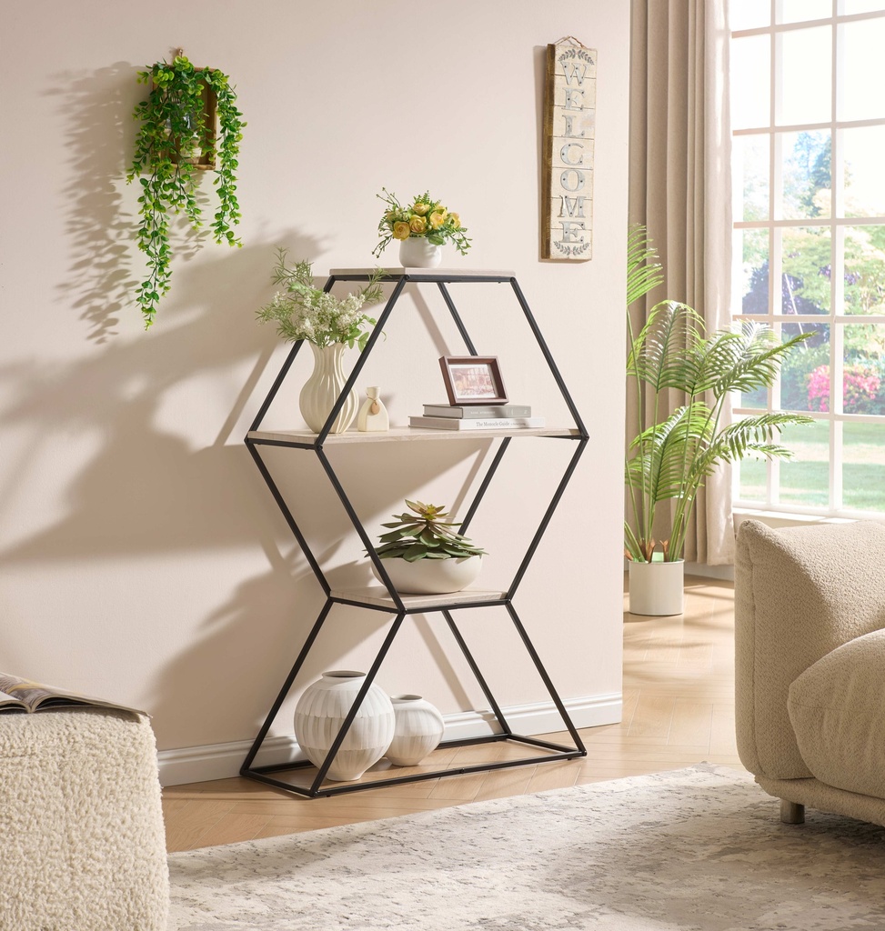 Hexagon Three-Tier Accent Stand