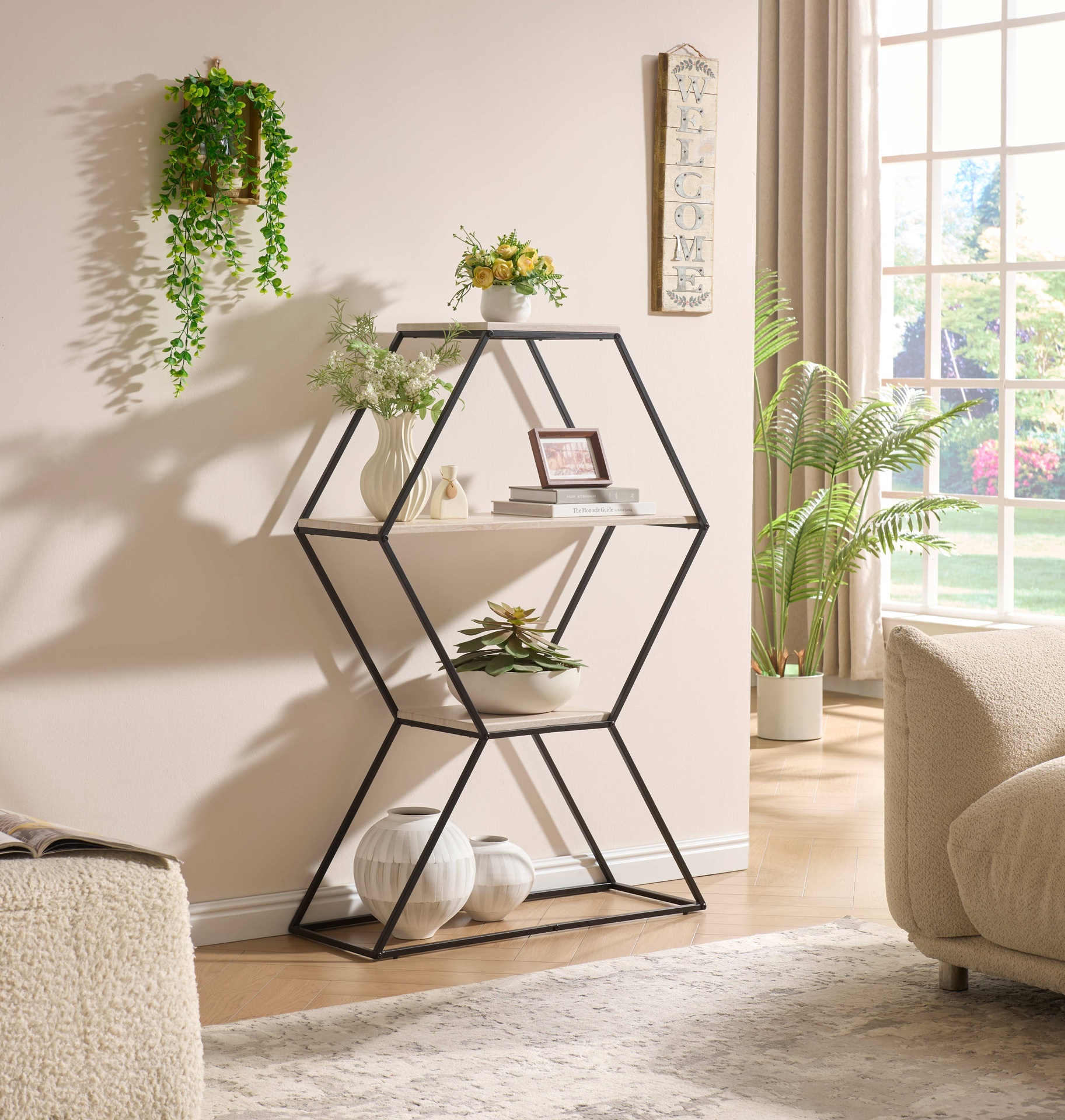 Hexagon Three-Tier Accent Stand 3