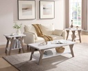White Top Natural Leg Coffee Table Set
