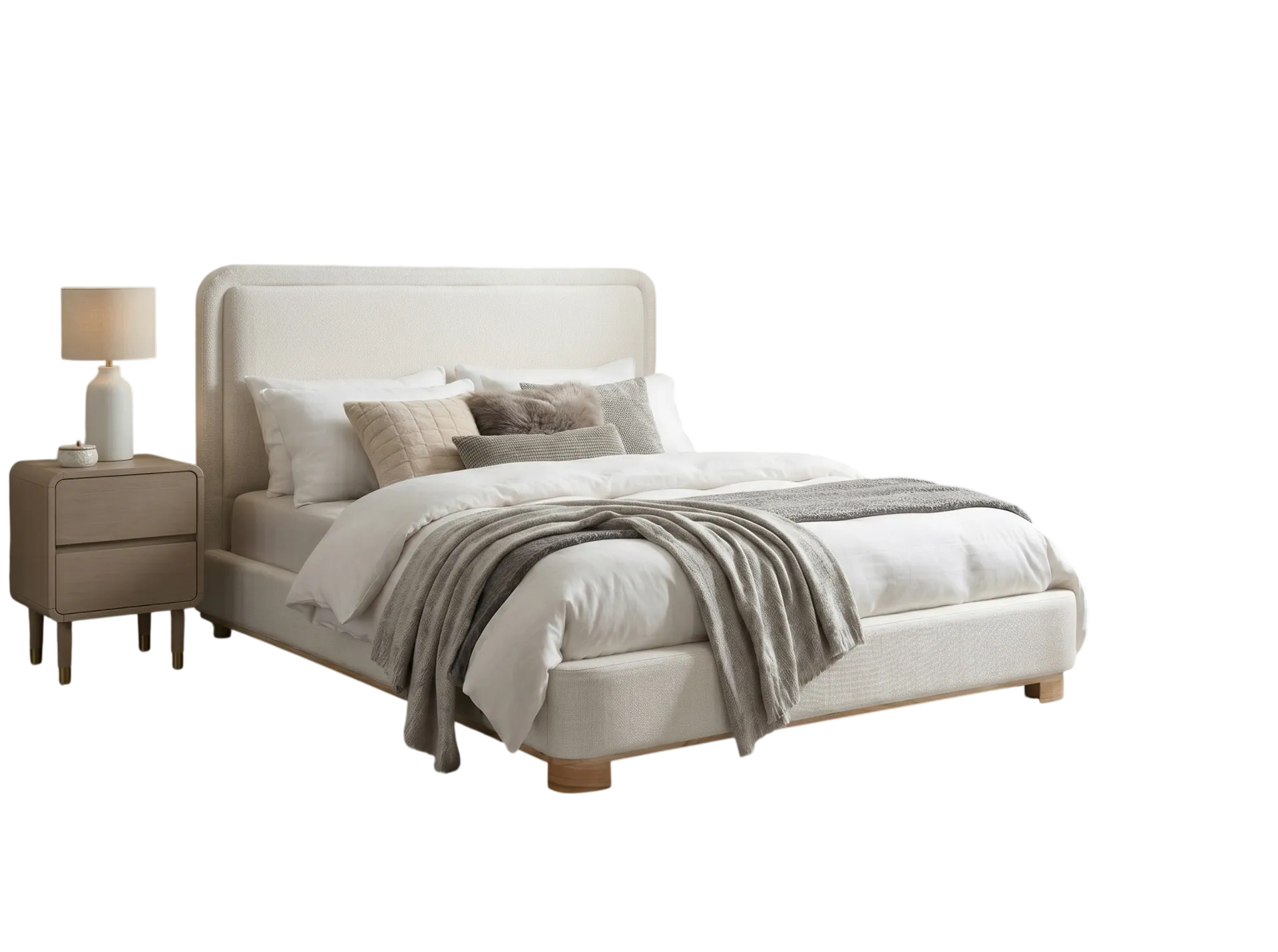 Harcourt Rounded Boucle Bed 3