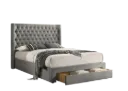 Lansdale Grey Diamond-Tufted Storage Bed