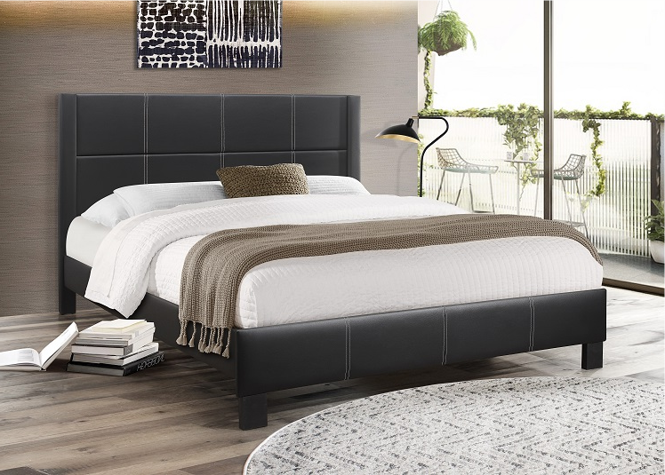 Norwood Leather Panel Platform Bed