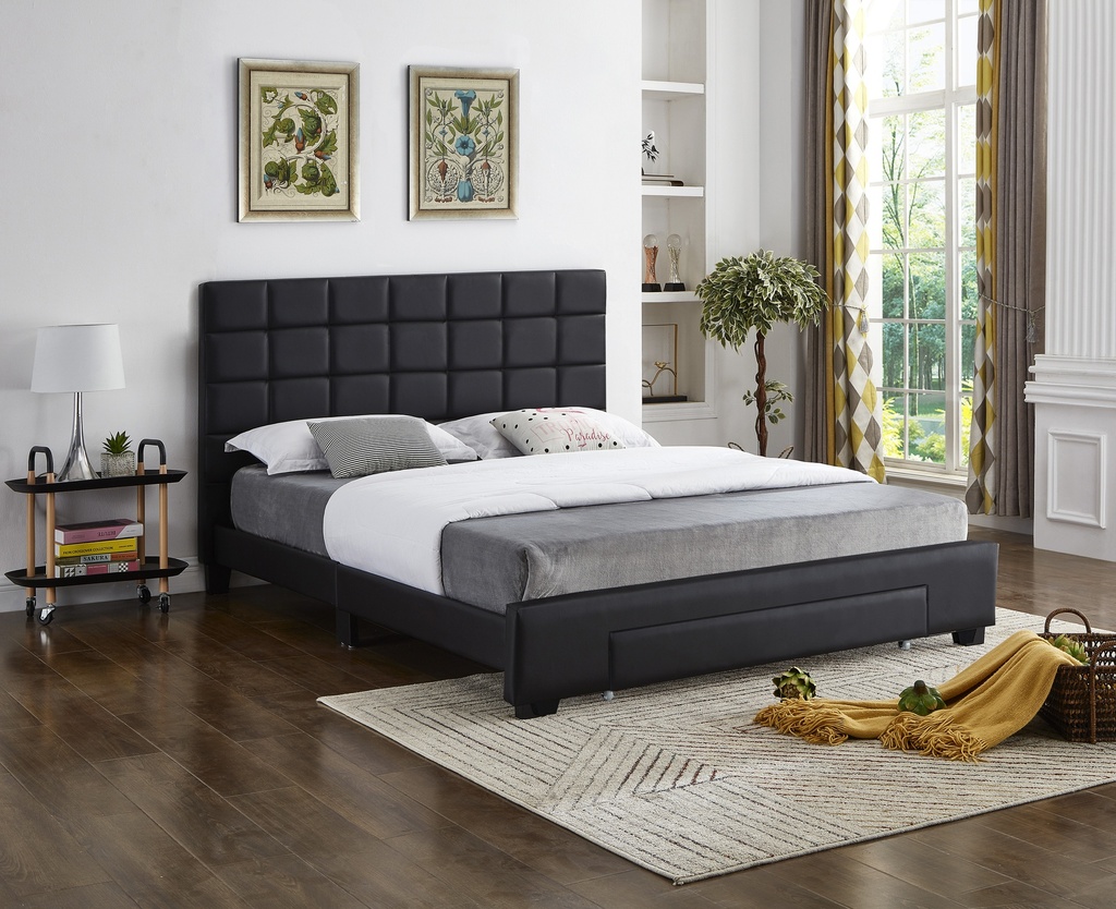 Underhill Square-Tufted Leather Bed