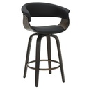 Holt Swivel Counter Stool, Set of 2 (Black & Walnut)