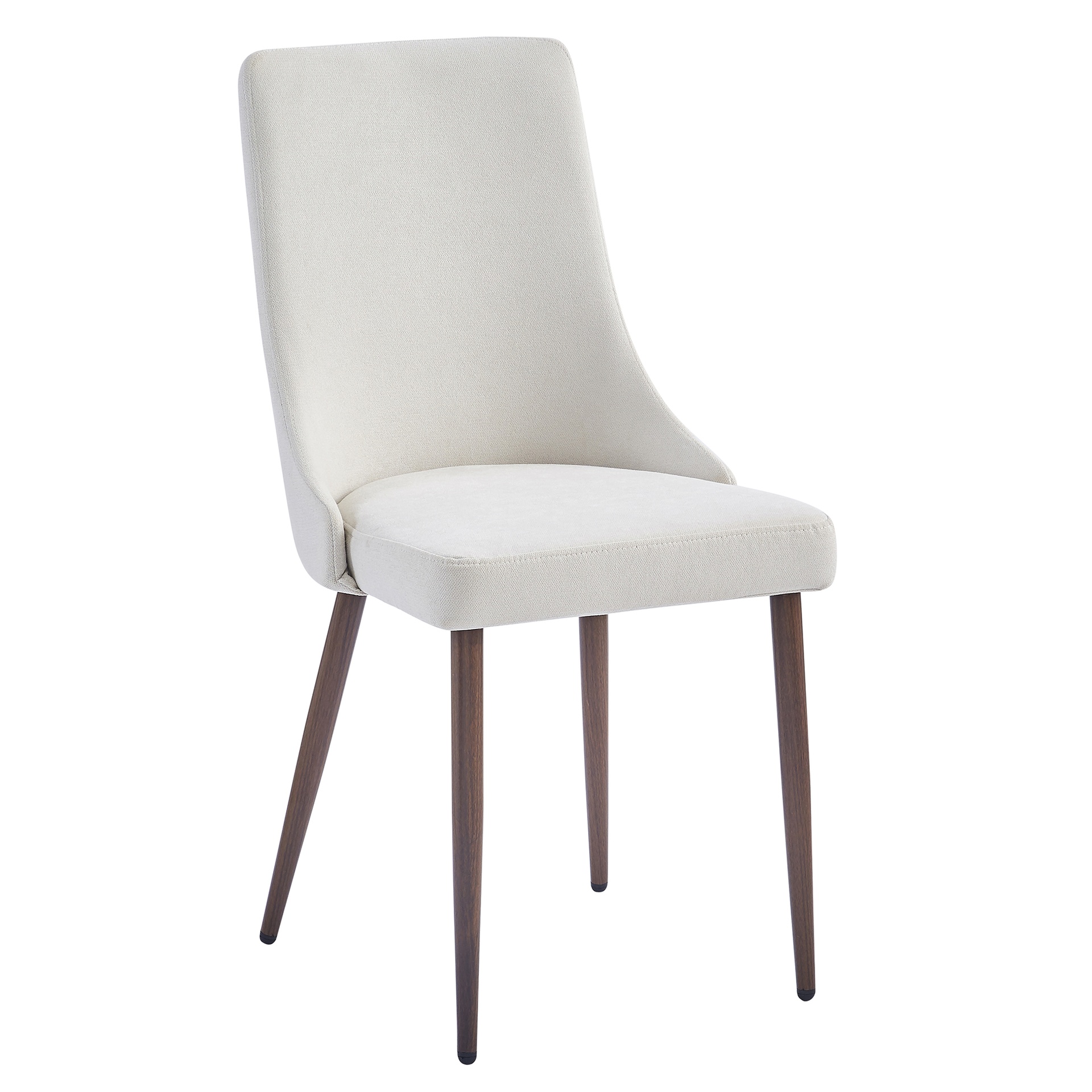 Cora Beige Fabric Dining Side Chair with Walnut Finish Legs 4