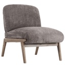 Lisson Dark Taupe Velvet Accent Chair with Walnut Wood Frame