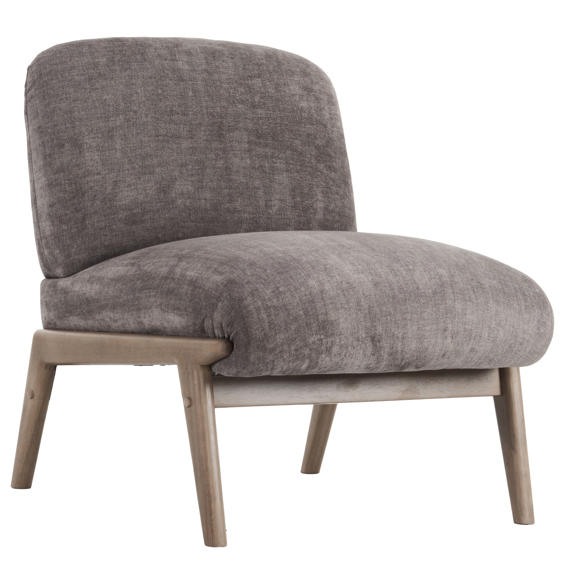 Lisson Dark Taupe Velvet Accent Chair with Walnut Wood Frame 4