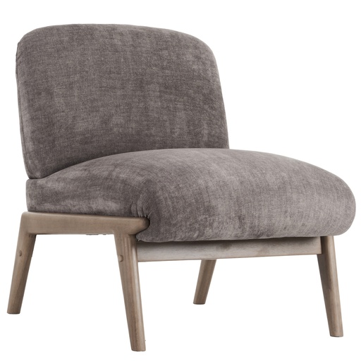 Lisson Dark Taupe Velvet Accent Chair with Walnut Wood Frame 4