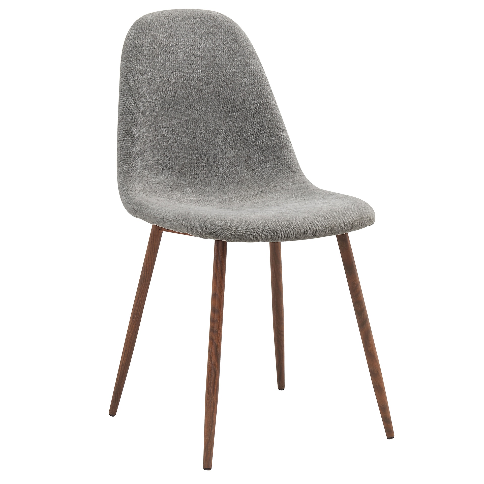 Lyna Grey Fabric Dining Chair with Walnut Finish Legs 4