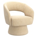 Santo Beige Chenille Swivel Bucket Accent Chair