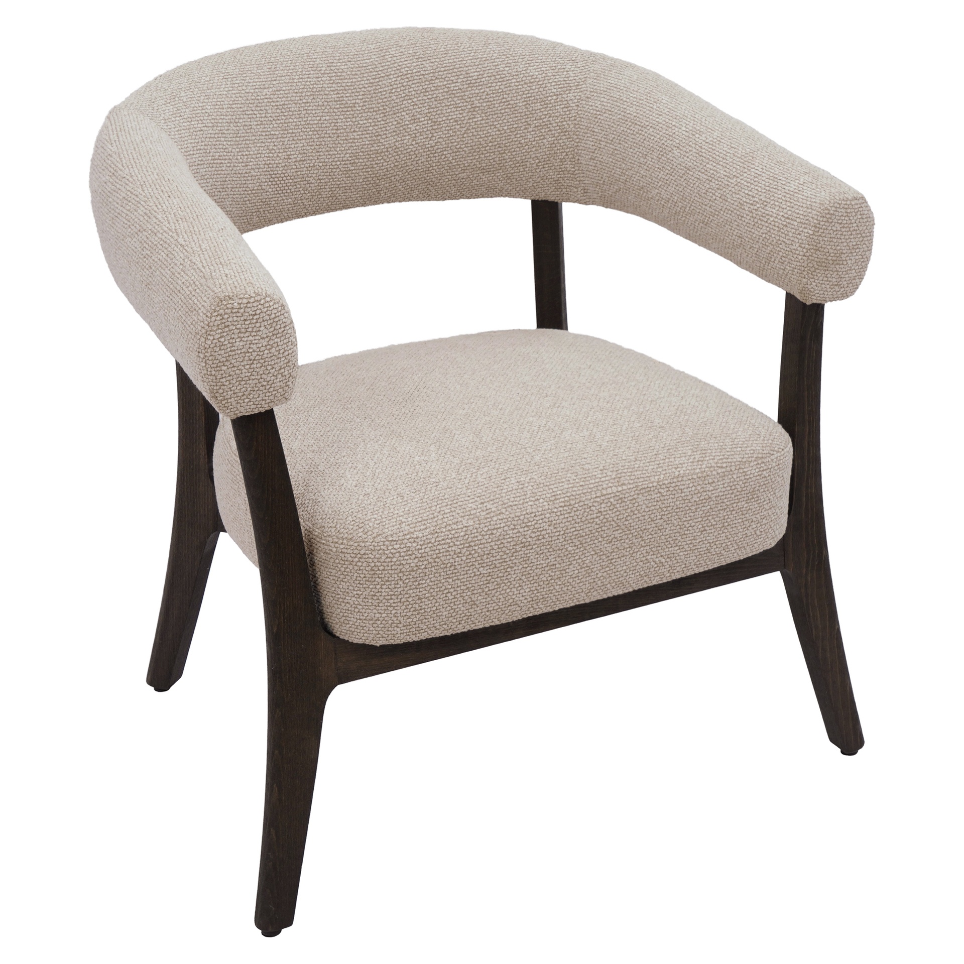 Surin Oat Accent Chair with Walnut Solid Wood Frame 4