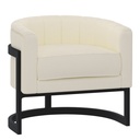 Zhuri Ivory Boucle Accent Chair with Black Metal Frame