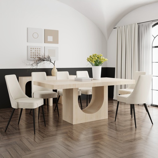 Aurelia/Koda Travertine 7-Piece Dining Set 4