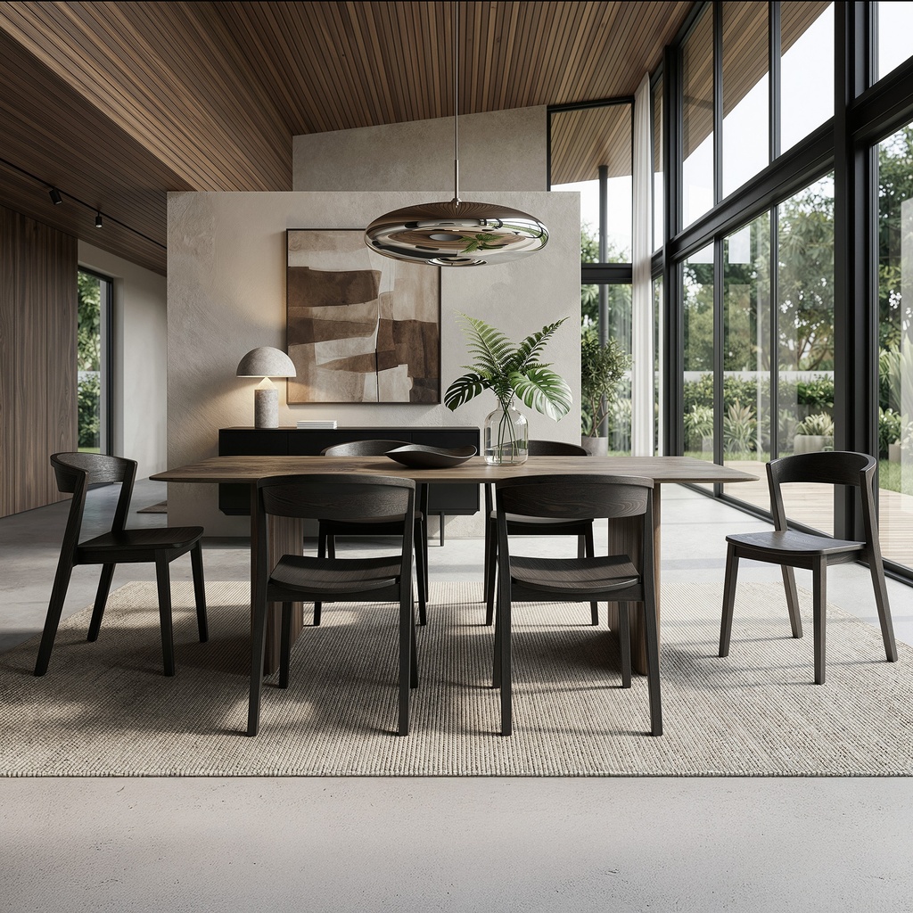 Bazul/Nicco Mocha 7-Piece Solid Mango Wood Dining Set