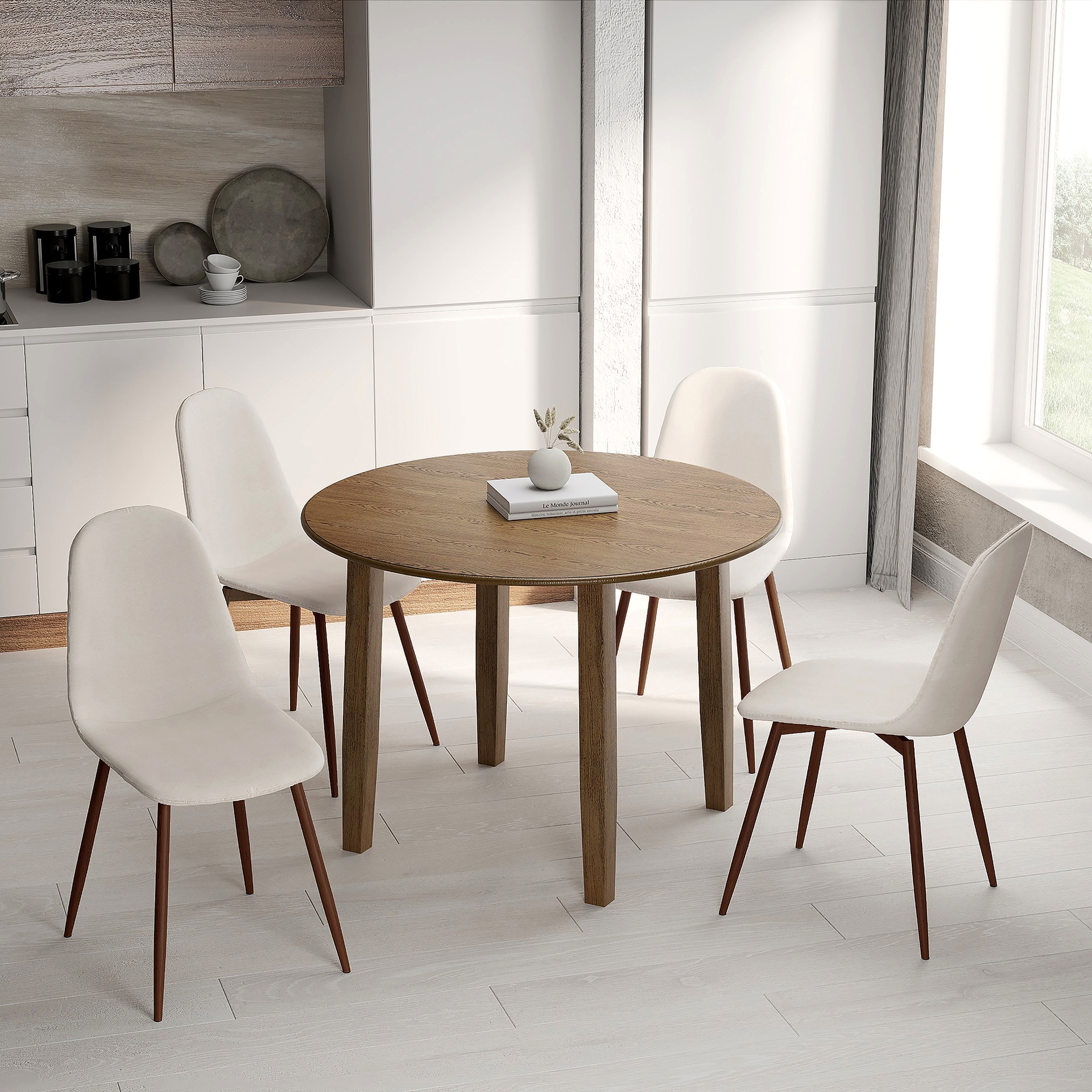 Conrad/Lyna 5-Piece Round Drop-Leaf Dining Set 4