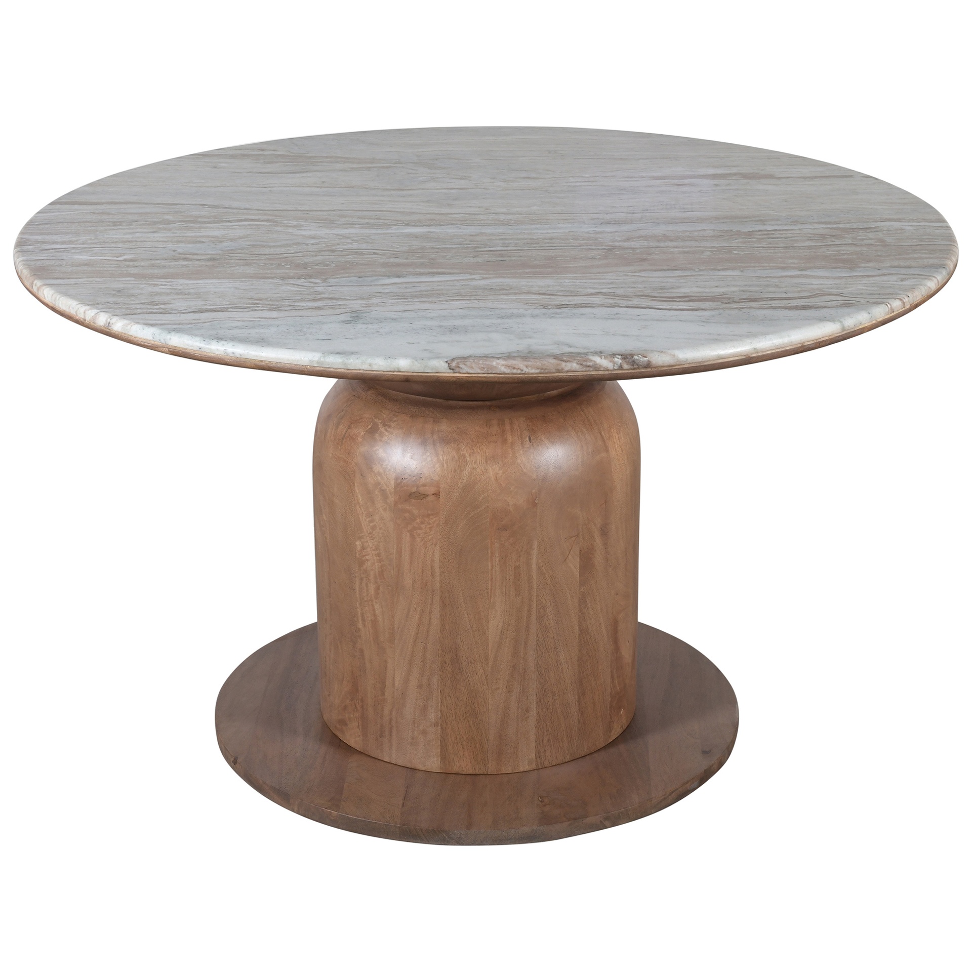 Martina 50" Round Marble Top Pedestal Dining Table 4