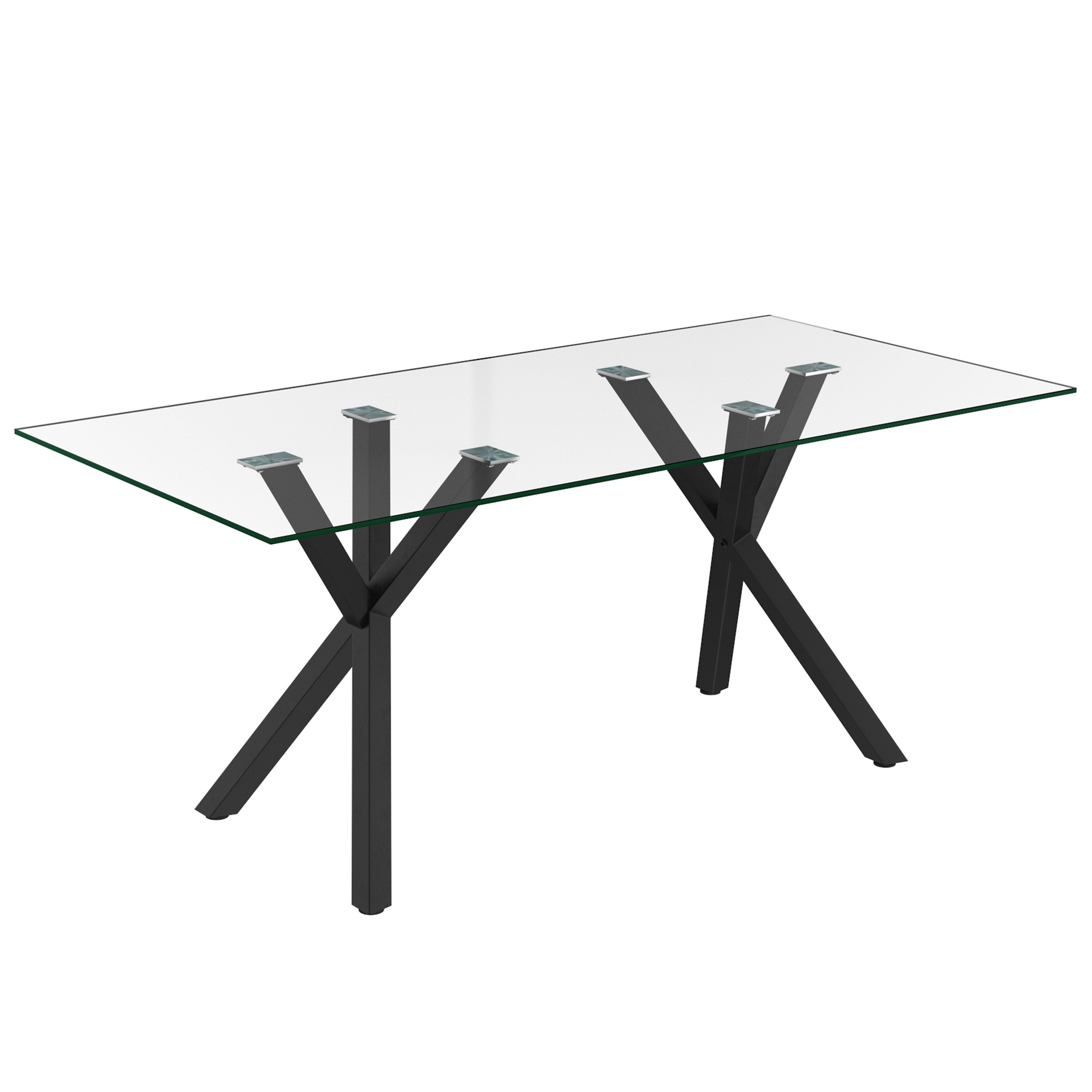 Stark Black Rectangular Glass Dining Table, 71" 4