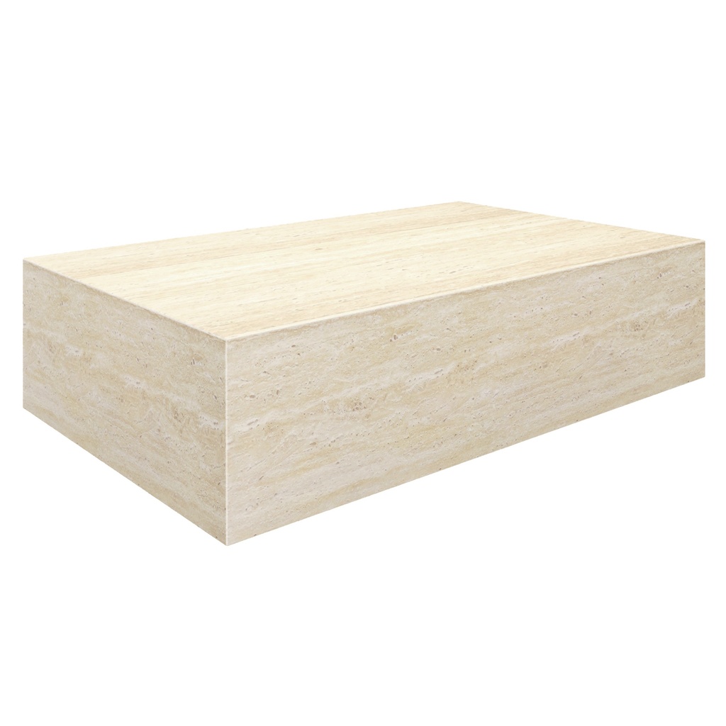 Artemis Travertine Finish Rectangular Concrete Coffee Table
