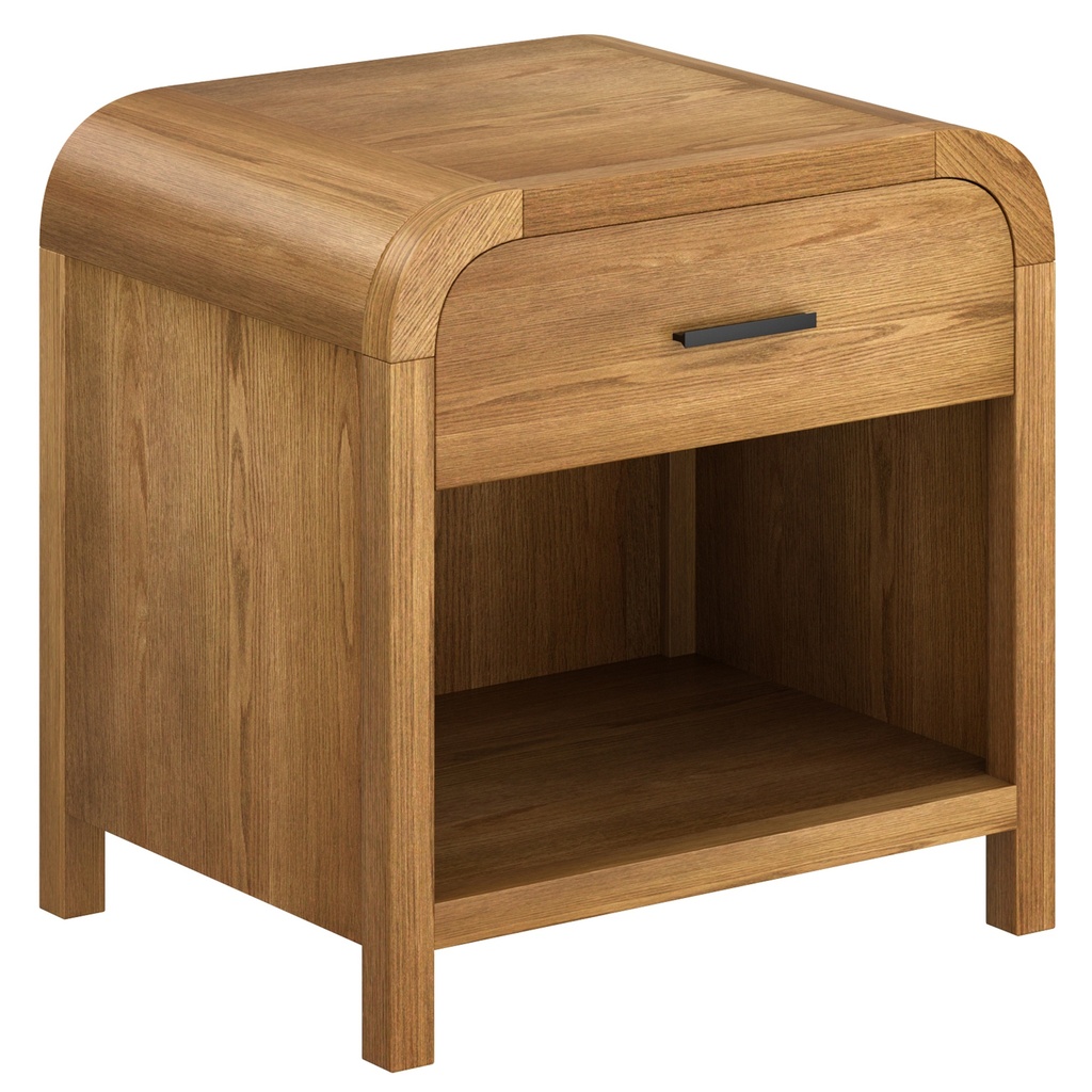 Bowman Natural 1-Drawer Accent Table with Charging Station
