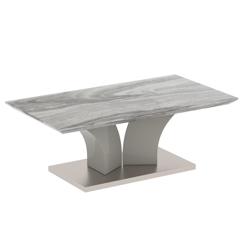 Napoli Light Grey Faux Marble Rectangular Coffee Table