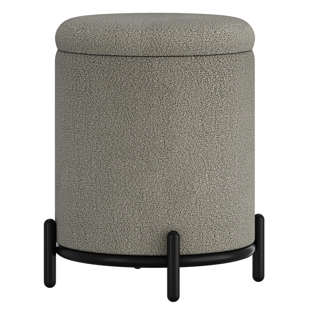 [402-883WGY] Castor Round Storage Ottoman