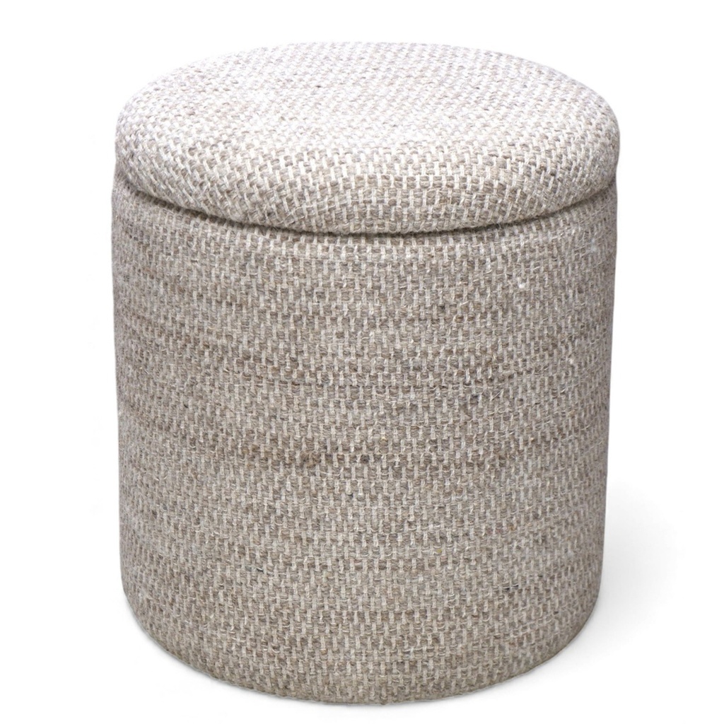 [402-757BEG] Dalia Round Storage Ottoman