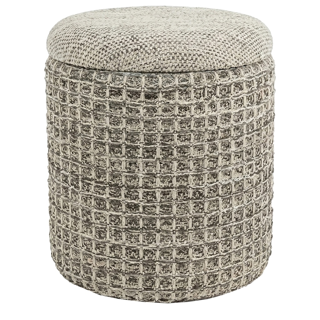 [402-308BCH] Indigo Round Storage Ottoman