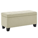 Lila Beige Tufted Storage Ottoman Bench