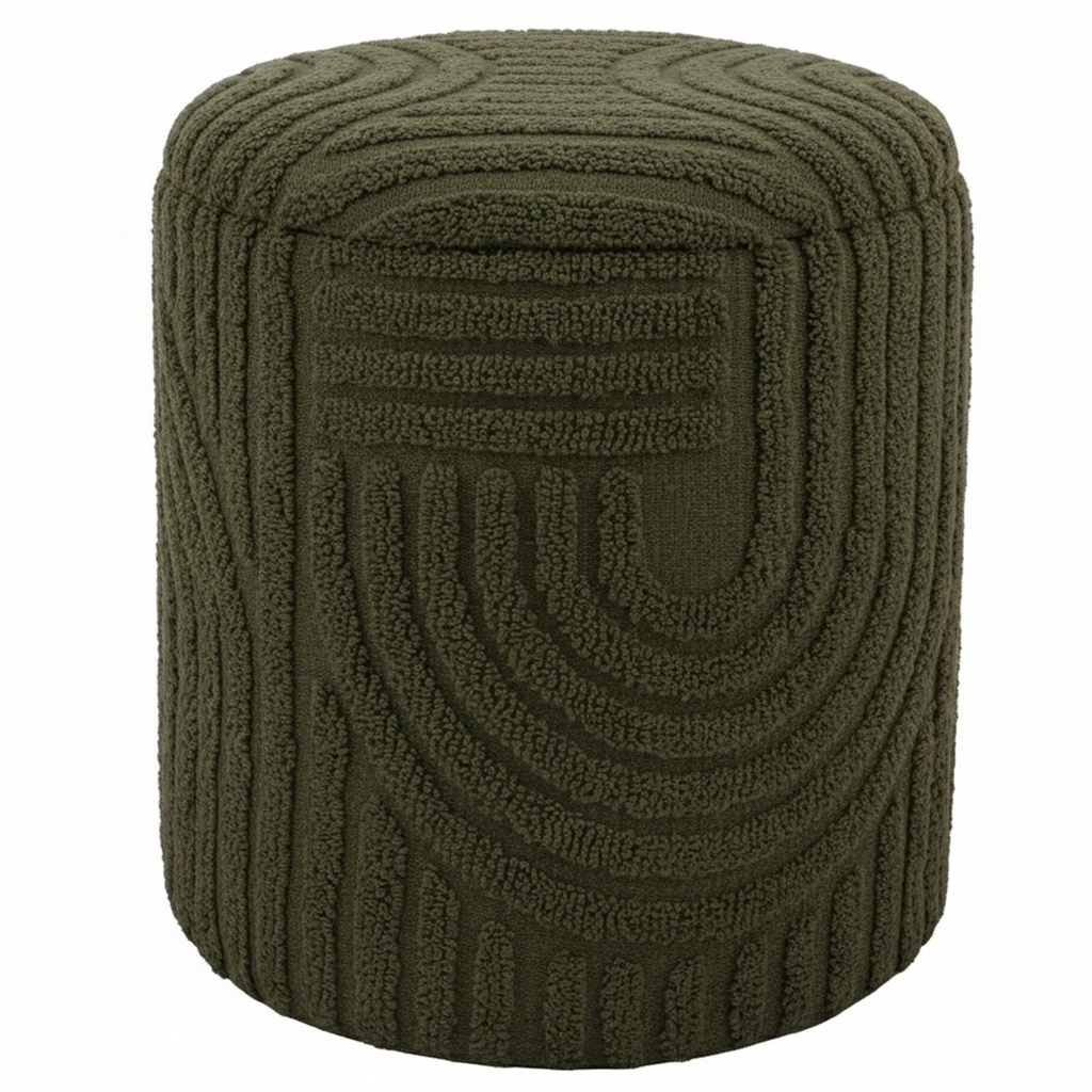 [402-831GRN] Lullu Round Storage Ottoman