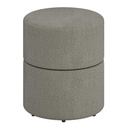 Novar Warm Grey Boucle Round Swivel Ottoman