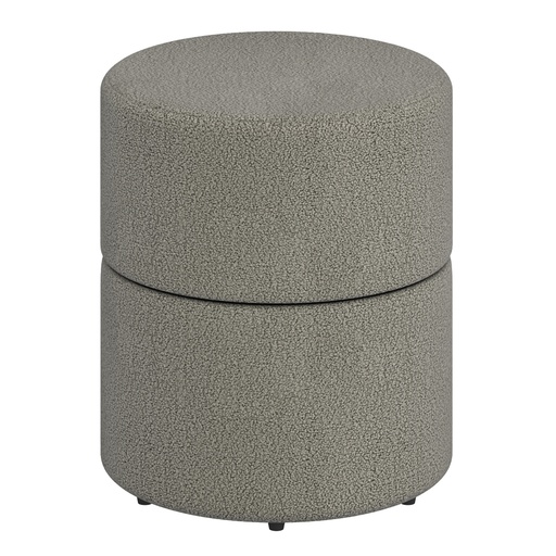 Novar Warm Grey Boucle Round Swivel Ottoman 4