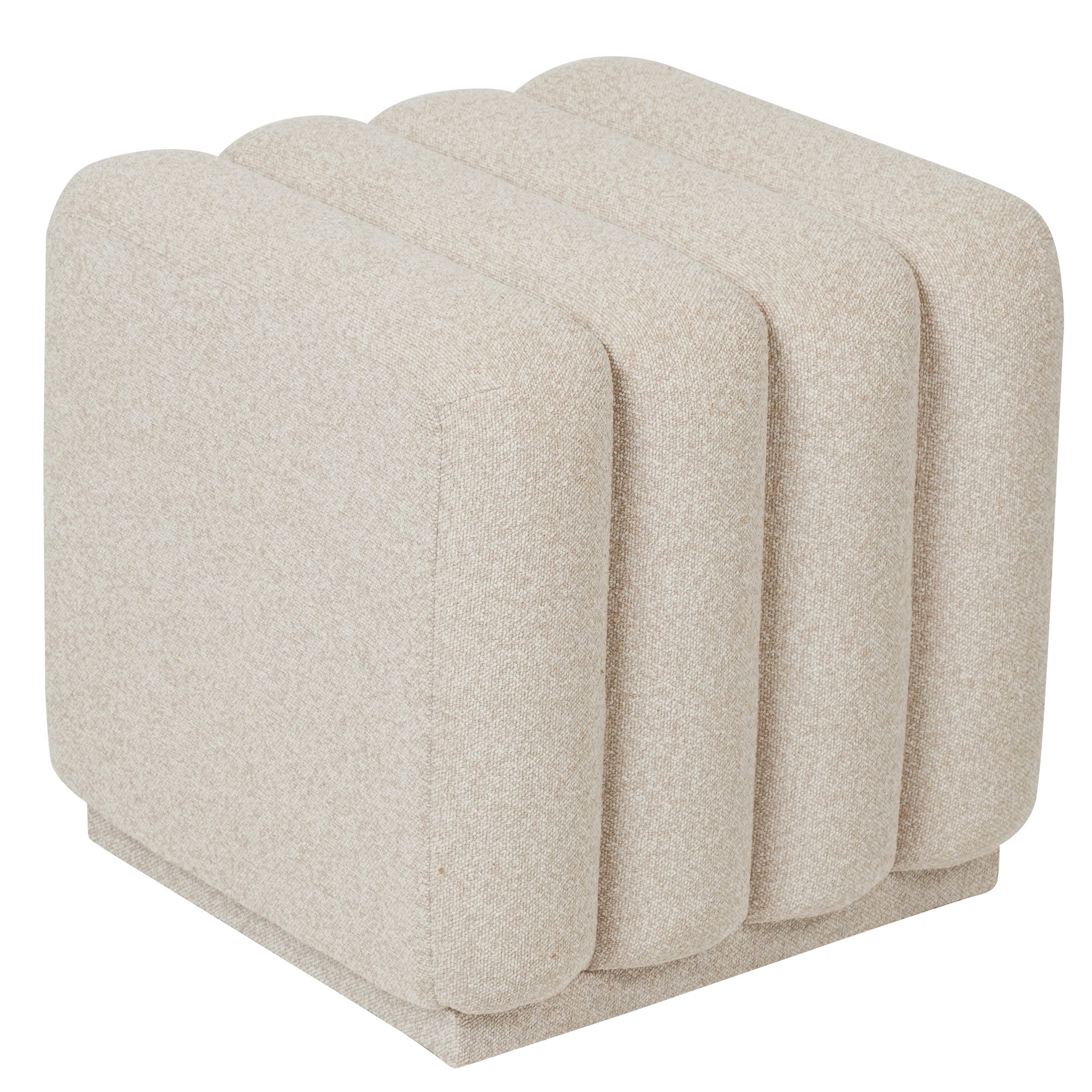 Pollo Oat Channel Tufted Square Ottoman 4