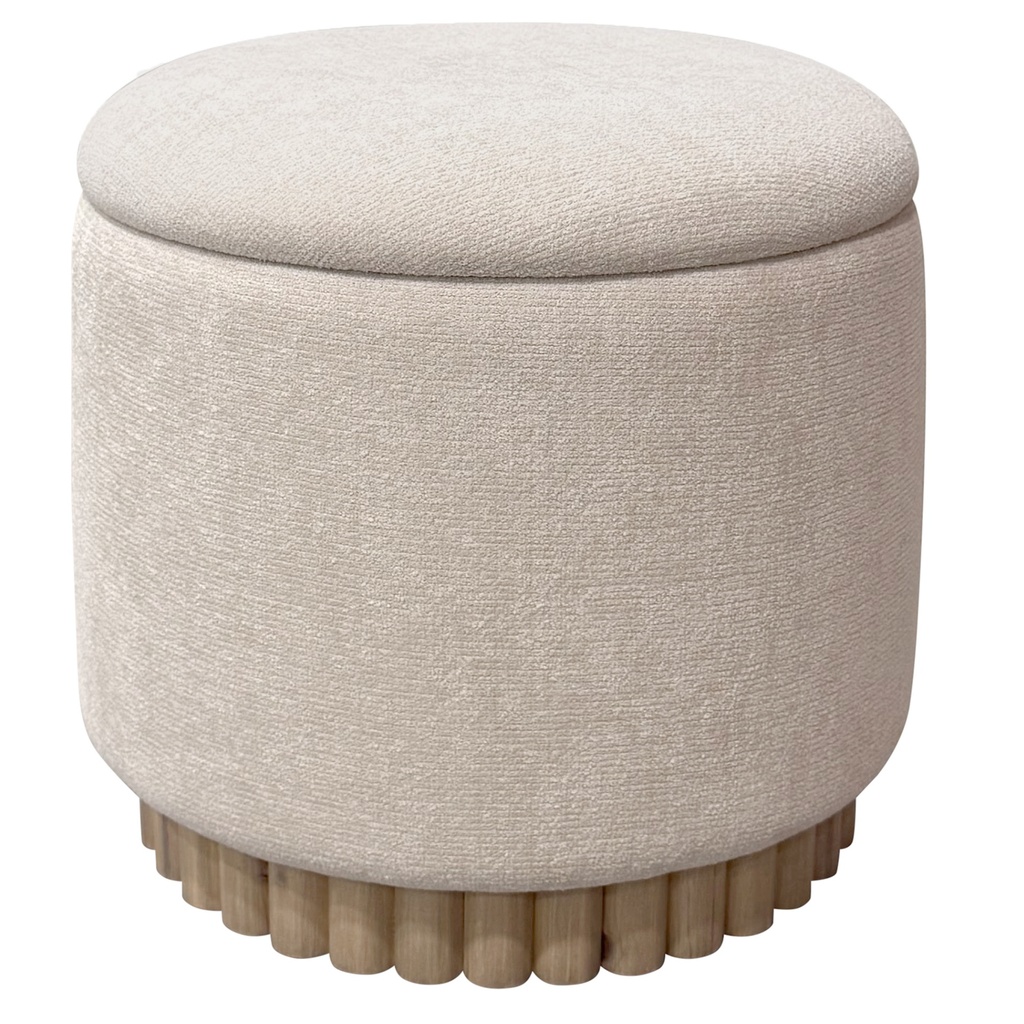 [402-812OAT] Sadie Round Storage Ottoman