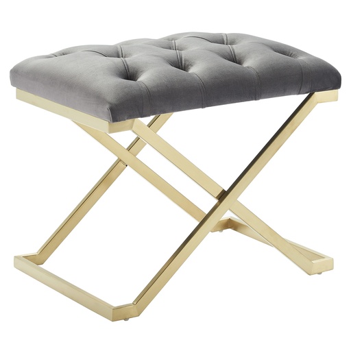 Rada Velvet Bench with Brushed Gold Stainless Steel 5