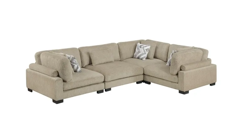 Tinley Modular Sectional (4-Piece, Brown)