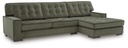 Caspian-Town Olive 2-Piece Sectional with Chaise