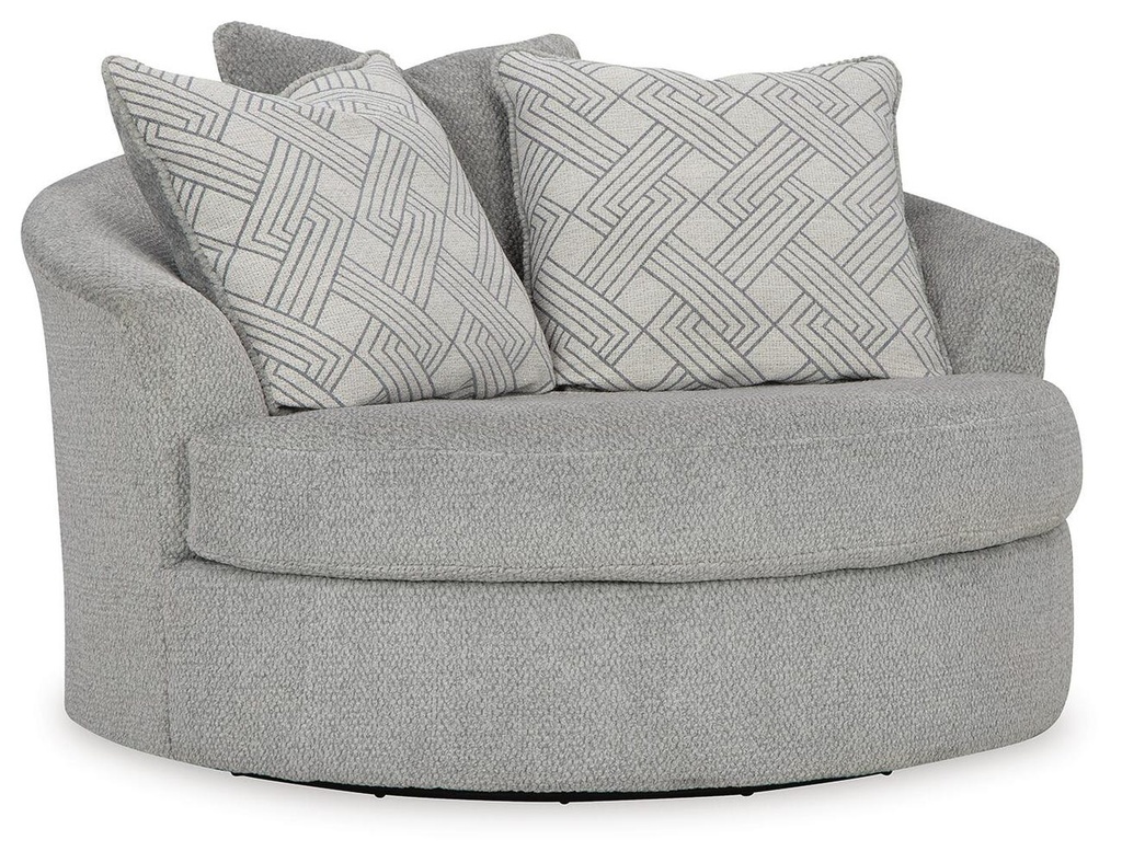 Casselbury Cement Grey Oversized Swivel Accent Chair