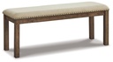 Moriville Nutmeg Upholstered Dining Bench