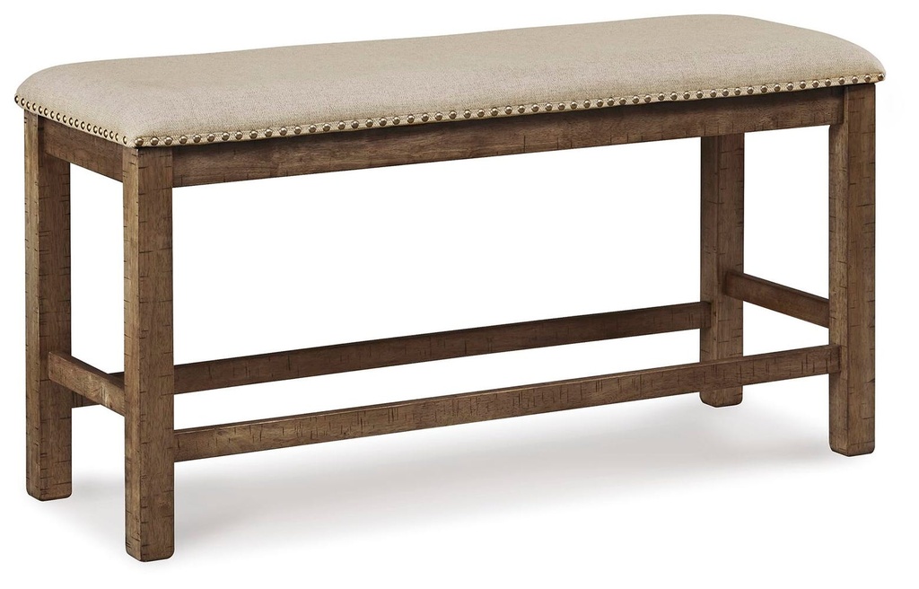 Moriville Nutmeg Counter Height Upholstered Dining Bench